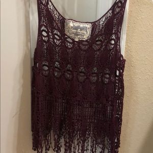 Maroon lace tank top!